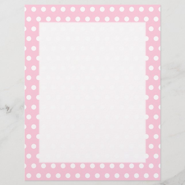Lámina Patrón de puntos de polka rosa y blanco. (Anverso)