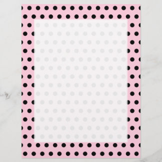 Lámina Patrón de puntos de polka rosado y negro. Delicios