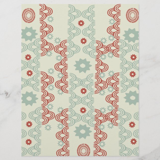 Lámina Patrón de semicírculo rojo y verde: (Anverso)