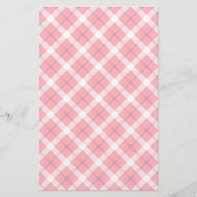 Lámina Patrón de Tartán Rosa y Blanco (Anverso)