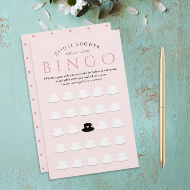Lámina Patrón de té moderno de Fiesta de té rosado Bingo  (Subido por el creador)