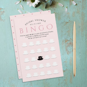 Lámina Patrón de té moderno de Fiesta de té rosado Bingo 