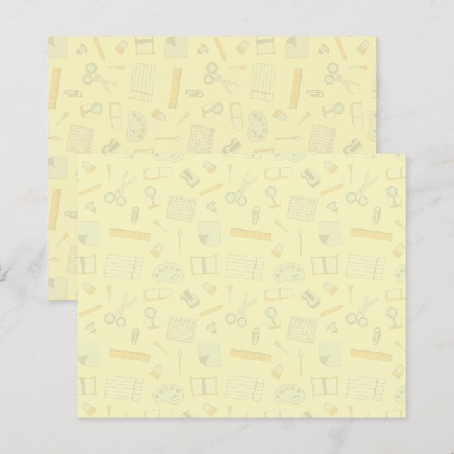 Lámina Patrón de útiles escolares de colores (Anverso / Reverso)