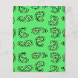 Lámina Patrón decorativo de paisajes en verde