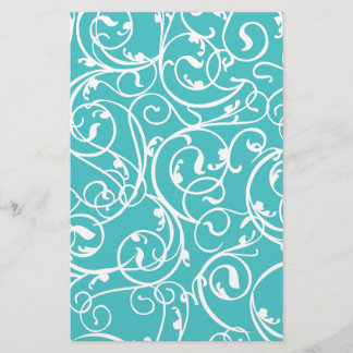 Lámina Patrón elegante de damasco de barrido turquesa