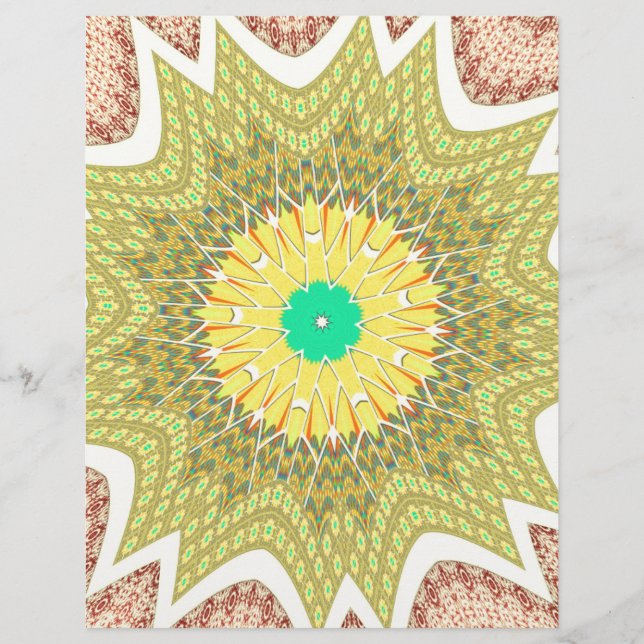 Lámina patrón étnico tribal africano amarillo dorado (Anverso)