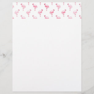 Lámina Patrón Flamingo Tropical Rosa de Guay en blanco