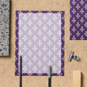 Lámina Patrón Fleur de Lis, francés, real, crema, púrpura