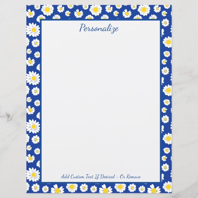 Lámina Patrón floral de flores de margarita (Anverso)