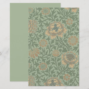 Lámina Patrón floral de William Morris Grafton en verde s