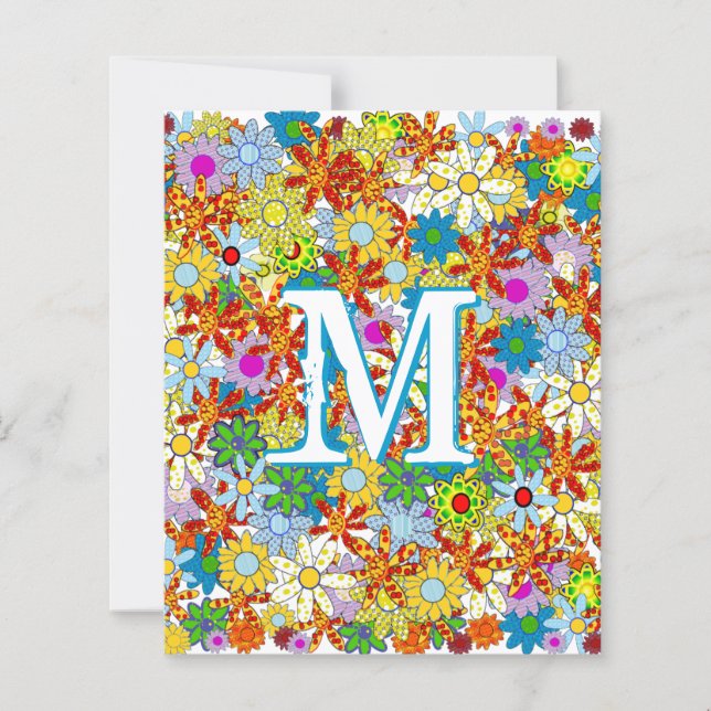 Lámina Patrón floral moderno Colores brillantes (Anverso)