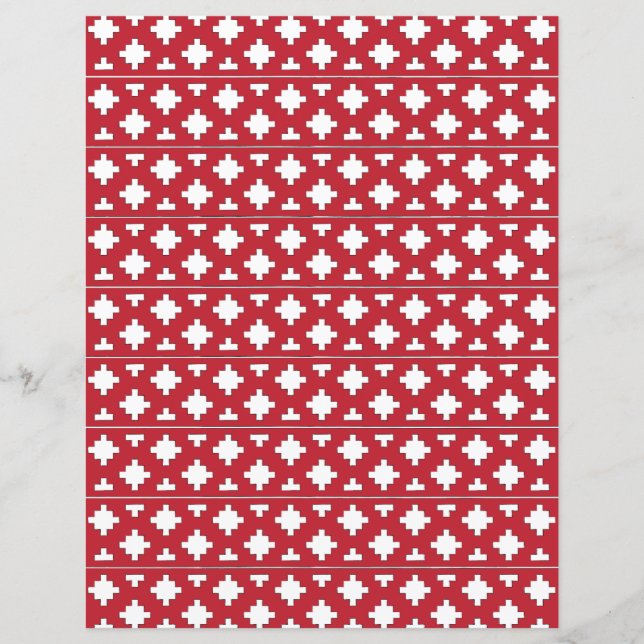 Lámina Patrón geométrico del arte folclórico tribal rojo  (Anverso)