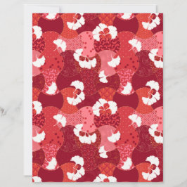 Lámina Patrón japonés de kimono rojo Ginkgo Scrapbook