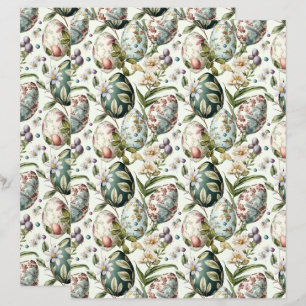 Lámina Patrón nostálgico vintage de huevos de Pascua