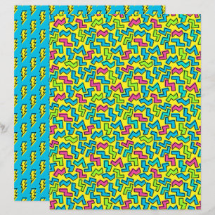 Lámina Patrón retro neón de los años 80/90