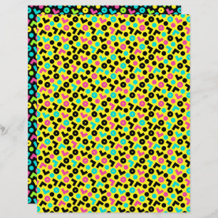 Lámina Patrón retro neón de los años 80/90