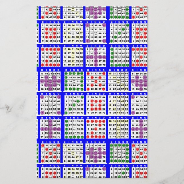 Lámina Patrones de juego de bingo grandes (Anverso)