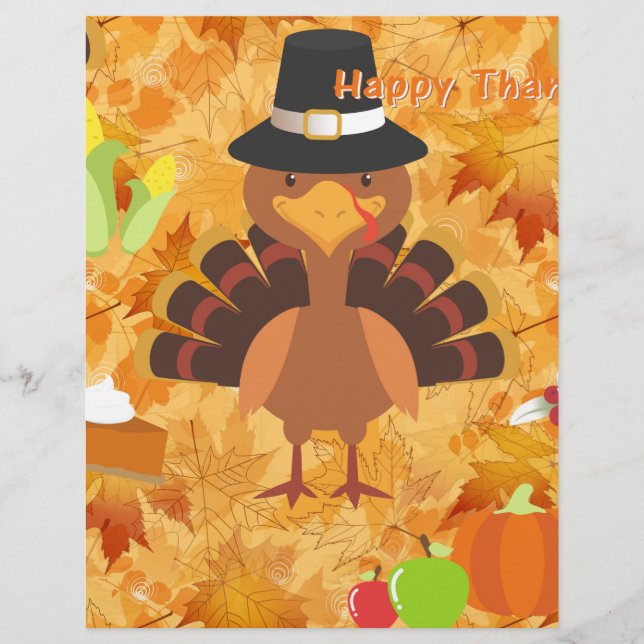 Lámina pavo de acción de gracias feliz (Anverso)