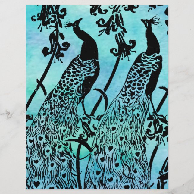 Lámina Pavos reales (Anverso)