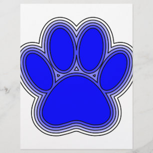 Lámina Paw De Perro En Azul Con Brotes
