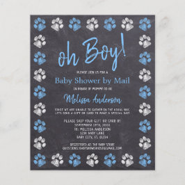 Lámina Paw Presupuestaria Imprime Baby Shower Blue Boy Po