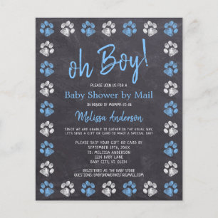 Lámina Paw Presupuestaria Imprime Baby Shower Blue Boy Po
