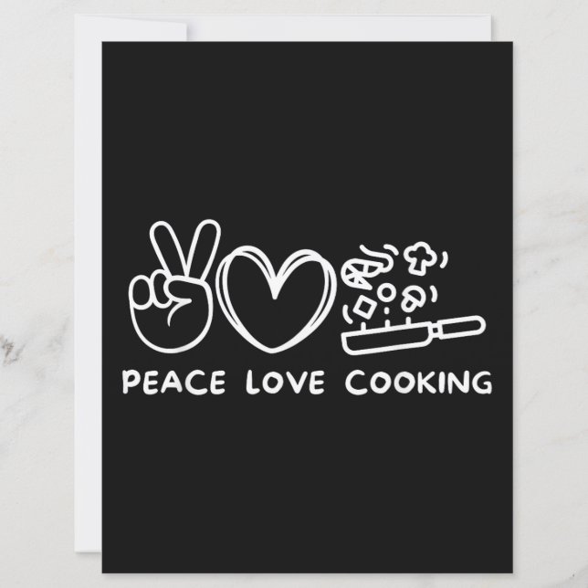 Lámina Peace, Love Cooking Retro Cooking Lover Chef Food  (Anverso)