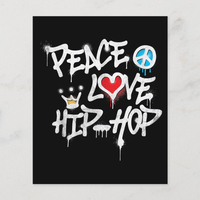 Lámina Peace Love Hip Hop Dance (Anverso)
