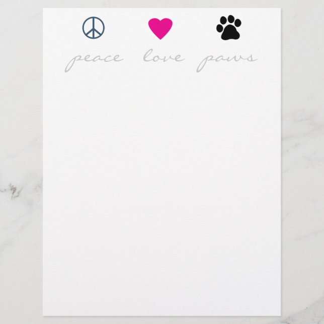 Lámina Peace Love Paws (Anverso)