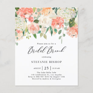 Lámina Peach and Ivory Flowers Bridal Brunch