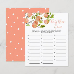 Lámina Peach Baby Name Shower Game