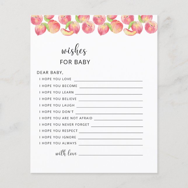 Lámina PEACH desea tener un bebé (Anverso)