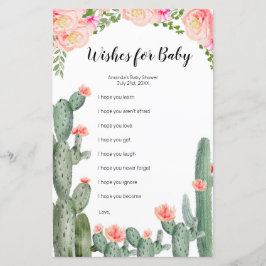 Lámina Peach Floral Cactus Wiers for Baby Game