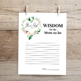 Lámina Peach Floral It's a Chica Prayers for Baby Card