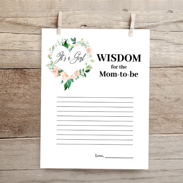 Lámina Peach Floral It's a Chica Prayers for Baby Card (Subido por el creador)