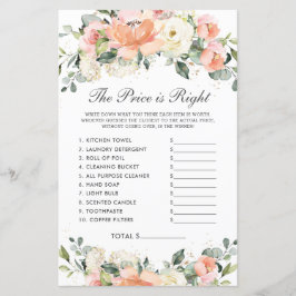 Lámina Peach Ivory Floral Shower Price es el juego