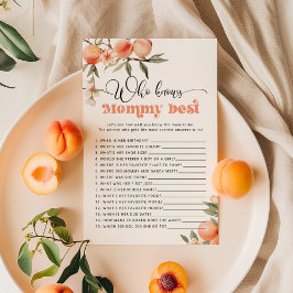 Lámina Peach Who conoce a mamá mejor juego de ducha