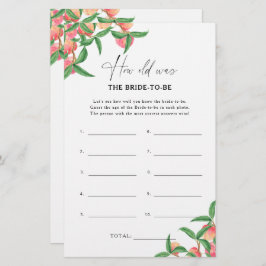 Lámina Peaches - ¿Cuántos años tenía la novia para jugar?