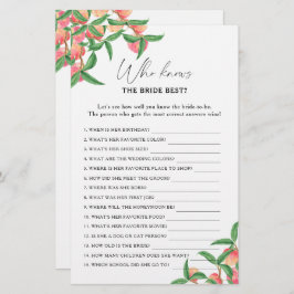 Lámina Peaches - Quién conoce el mejor juego de la novia