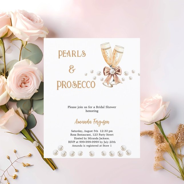 Lámina Pearls Prosecco bow Bridal Shower (Subido por el creador)
