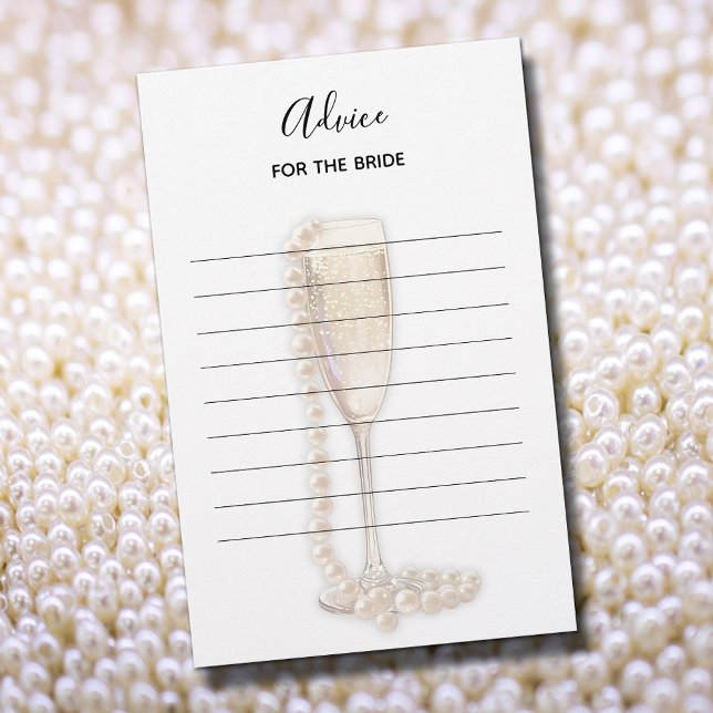 Lámina Pearls & Prosecco Bridal Shower Advance para Novia (Pearls & Prosecco Advice for the Bride Game, 5.5" x 8.5" light weight sheets)
