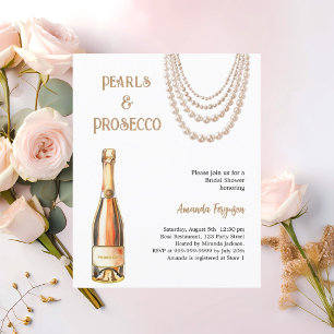Lámina Pearls Prosecco elegante Bridal Shower