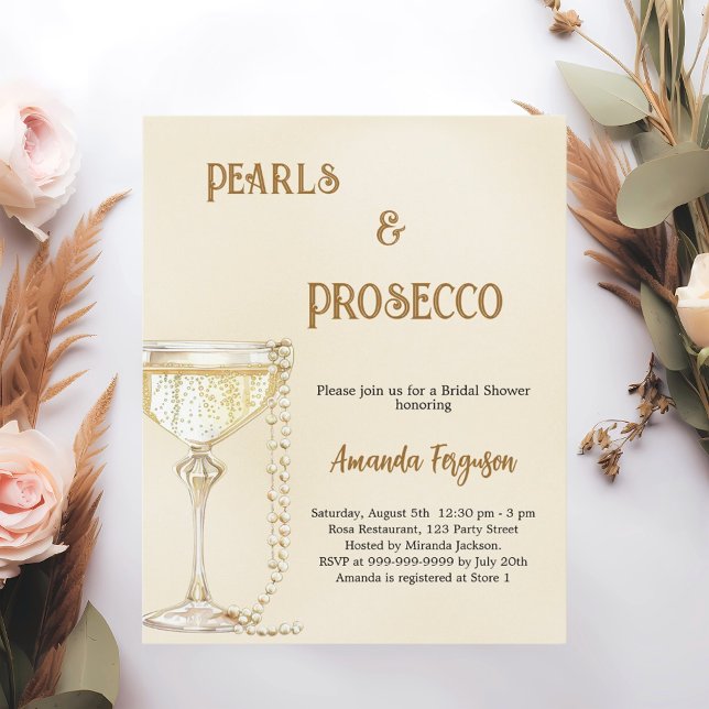 Lámina Pearls Prosecco oro Bridal Shower (Subido por el creador)