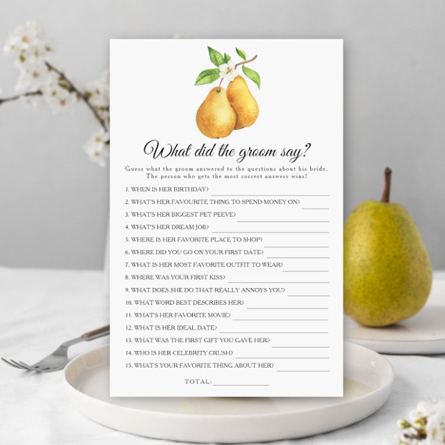 Lámina Pears Bridal Ducha Qué dijo el novio (Subido por el creador)