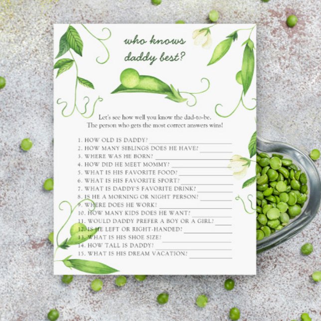 Lámina Peas - Quién conoce mejor juego a papá (Subido por el creador)