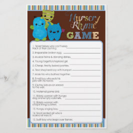 Lámina Peek a Boo Monsters Baby Shower Game Nursery Rhyme