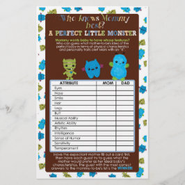 Lámina PeekaBoo Monsters Baby Shower Game Perfect Baby