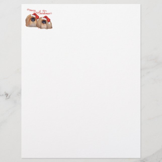 Lámina Pekingese Feliz Navidad (Anverso)