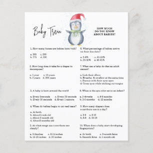 Lámina Penguin - Trivia para bebés Juego Baby Shower