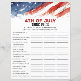 Lámina Pensar en el rápido juego del Fiesta del 4 de juli